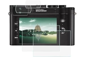 Q2 LCD-Touchscreen-Schutzfolie aus gehärtetem Glas + PET-Sucher-Displayschutzfolie für Leica Q2 Kamera, Fire Rock Ultra-Clear 9H gehärtetes Glas für Leica – 2 + 2 Packungen