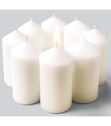Candele Cilindriche Non Profumate - 60x150mm, 45 Ore Di Combustione, Confezione Da 9 - Colore Avorio - Foto 5