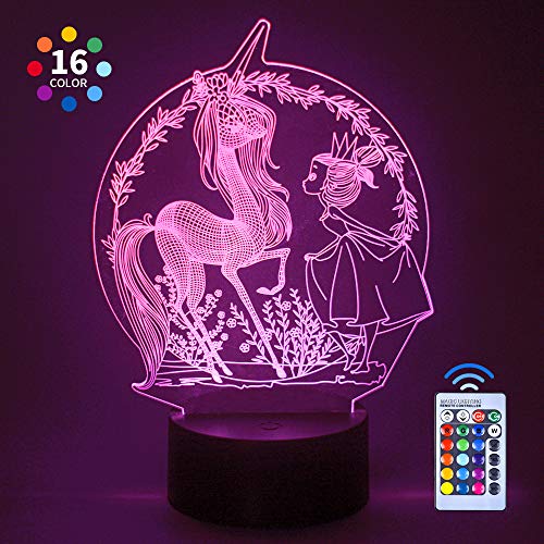 CITOY Girl Night Light Gift para Niños, Niños Decoración de Dormitorio Lámpara para Niños de 3-11 Años Niños Edad 5 6 7 8 Fiesta Infantil Lámpara Regulable para Niñas