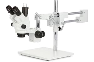 AmScope SM-4NTP Simul-Fokales Stereo Lockable Zoom Microscopio su doppio braccio braccio braccio 7X-45X, bianco