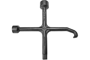 SYSKAN Aushebeschlüssel und Bedienschlüssel für Schachtdeckel, Vierkant SW 17/22, verzinkt, Kanaldeckel, Schlüssel, Werkzeug, DIN478, M16-18, M20-23 Flex (Black Ed.)