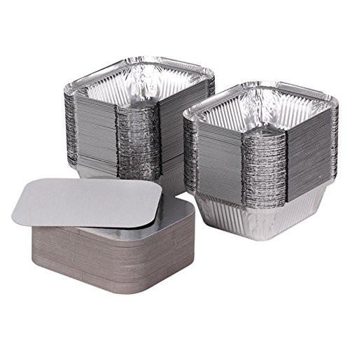 100 Aluschalen + Deckel „MADRID“ 430 ml Aluschale Salatschale Salatschalen Menüschale Alubehälter Aluminiumschale Aluminiumschalen inklusive Deckel alukaschiert - 2