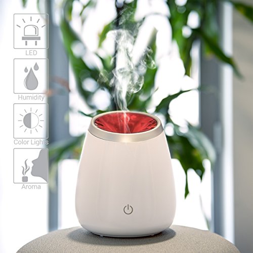 kwmobile Aroma Diffuser mit LED Stimmungslicht – Elektronischer Ultraschall Duftöldiffusor Luftbefeuchter mit RGB Farbwechsel in Weiß - 7