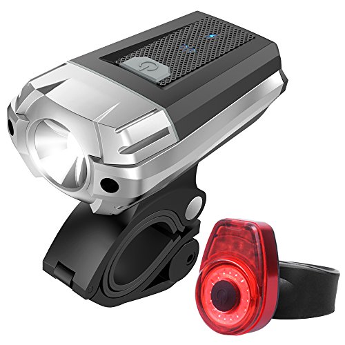 LED Fahrradlicht, Sahara Sailor Fahrrad Beleuchtung Rücklicht Frontlichter Set USB wiederaufladbar Fahrradlampensets mit Leuchtclipse 4 Licht-Modi für Berg-Radfahren, Camping und täglichen Gebrauch