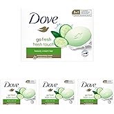 Dove Beauty Cream Bar Solid Beauty Soap Fresh Touch Moisturizing Effective, 90 g (4 packs)