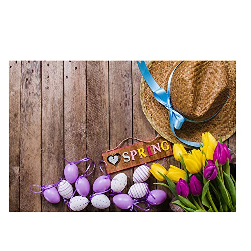 HDOUBR Día de Pascua Tema Vinilo Fotografía Telón de Fondo Foto Personalizada Fondo Atrezzo l autocollant Mural decoración Chambre, 350x245 cm (137.8 by 96.5 in)