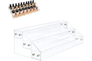 DRERIO 3 Niveles Bandejas para Cosméticos, Soporte de Exhibición, Acrílico Transparente Colección de Organizador de Estante de Escalera para Figuras, Magdalena, lápiz Labial Tier Nail Polish