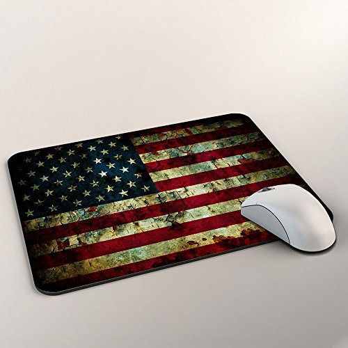 Flagge USA 3, Amerika, Mousepad Anti Rutsch Unterseite für Optimalen Halt Kompatibel mit allen Maustypen (Kugel, Optisch, Laser) Ideal für Gamer und für Grafikdesigner. - 2