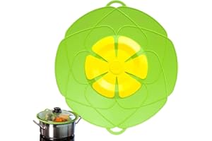 GENÉRICO Tapa Silicona para Olla, Microondas o Sartén, Cubierta Antidesbordamiento, Antiderrames y Anti Salpicaduras, Cocina al Vapor. Utensilio de Cocina en forma de Flor a prueba de derrames. Verde, 25.5cm