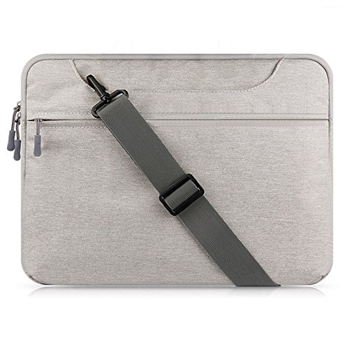 GADIEMENSS Water-resistant Laptop Shoulder Briefcase Bag Portable Computer case handbag 15 6  Gray