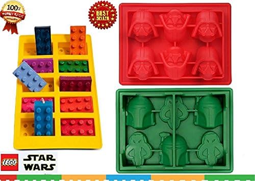 Star Wars Baking Mould Ice Cube Tray Bricks Brick Man Mini Figure Set with 3 Different Shapes