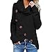 Produktbild BaZhaHei Damen Asymmetrisch Cardigan Gestrickt Einfarbig Strickjacken Lose Strickmantel Tunika Kimono Rollkragen Gefüttert Zopfmuster Outwear Tops Bluse Langarm Unregelmäßig Sweatshirt