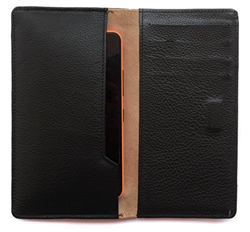 Chalk Factory Black Leather Case with Card Slots for Moto X Force (Grey, 32GB) Mobile Phone