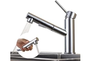 Homelody Robinet Cuisine avec Douchette Extractible,Robinet d'évier avec 2 Modes de Jet,Mitigeur Cuisine avec douchette pivotant à 120 ° en Laiton,Adapté à L'Eau Chaude et Froide