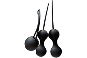 AMAZBEE Beckenbodentrainer für frau Silikon Kegel liebeskugeln 3er Set Beckenbodentraining Stärkung der Vaginalmuskulatur，For prenatal and postnatal sexspielzeug (Black)