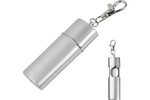 Hoxfly Portacenere Portatile, Mini Posacenere Tascabili, Posacenere da Esterno, Posacenere da Viaggio, Posacenere per Sigarette Antiodore con Portachiavi e Coperchio per Uso Esterno (Argenteo)