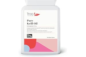 Troo Health Care Superba Krill Oil Extract 500 mg - 60 Soft Gel Easy Swallow Capsules – Sustainably Eco Harvested from Antarctic Krill with Astaxanthin - Manufactured to GMP Standards