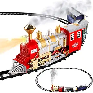 Liberty Imports Classic Train Set With Smoke And Realistic Sounds (13 Pieces)