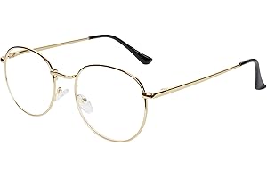 JoXiGo Lunettes de Lecture Homme Femme Monture Métalliques Lens Transparentes + Sangle de Lunettes