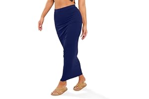 NetSetUK New Women's Stretch Bodycon Midi Pencil Skirt Plain Flattering and Versatile Maxi Longline Midi Skirt Midaxi Multiple Colours Plus Size 8-16