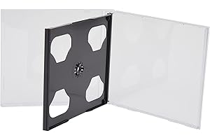 Dragon Trading®, custodia Jewel Case doppia per CD/DVD, da 10,4 mm di spessore, con scomparto interno di colore nero che può contenere 2 dischi, confezione da 50 pezzi