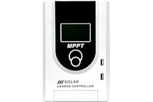 Anern Regulador de carga solar MPPT LCD de 20 A, con 12 V/24 V CC, identificación automática para, PV 100 VDC