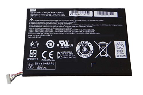 vhbw Akku 7300mAh (3.7V) für Tablet Pad Netbook Acer Iconia A3-A10, Acer Iconia A3-A11 wie 1ICP4/83/103-2, AP12D8K.