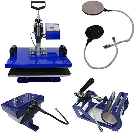 SigntigerGentle 5 In 1 Combo Heat Press 1000W 5.9" x 7.9" (150 x 200mm) T-shirt Mug Plate Cap Digital Transfer Sublimation Heat Press Machine (110V)