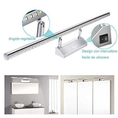 confronta il prezzo YISSVIC 9W Lampada da Specchio per Bagno Lampade Bagno 702 X 97 X 50 mm più Lunga 39LED in Alluminio Impermeabile IP44 miglior prezzo