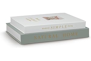 kroucoco Set of 2 Decorative Aesthetic Fake/Faux Books Boxes Enhance Your Coffee Table,Bookshelf or Mantle Decor,Modern Home Decoration, Photo Storage and as a Keepsake Box (Art Deco 02)