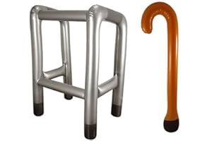 BARCODE BARGAINS Inflatable Zimmer Frame & Walking Stick Set