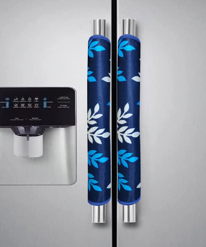 SA Handloom Fridge Handle Cover Review: Leaves Design Set of 2, Blue