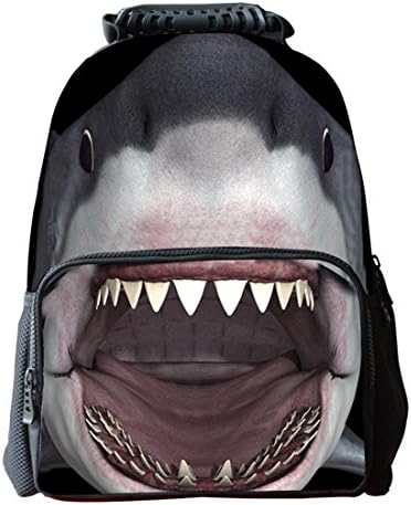 3D Shark Comfortably Flag Youth Backpack Travel Bags Student Backpack School Bag , gray