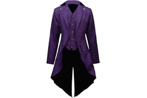 Crubelon Men‘s Steampunk Vintage Jacket Gothic Victorian Frock Coat Uniform