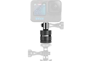 HSU Aluminum Tripod Mount for GoPro, 360 Degree Rotation Camera Adapter for Hero 12/11/10/9/8/7/6/5/4/3 and Other Action Cameras