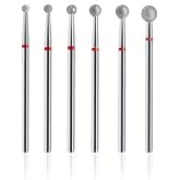 YIPFEN 6 Stainless Steel Round Nail Drill Tips for Cuticles, Manicure, Pedicure, Sanding, Gel and Acrylic Nail Polish