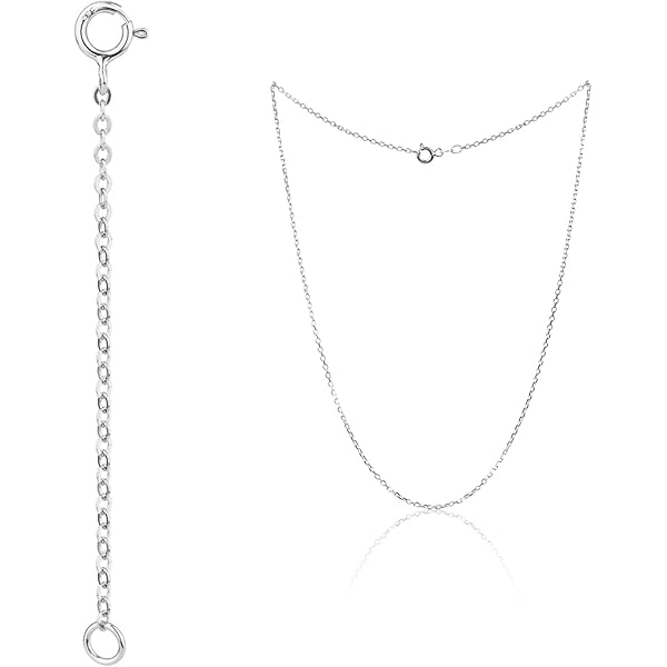 Juego De 3 Extensiones Para Collar De Plata De Ley 925 - 3, 5 Y 8 Cm, Con Paño De Pulir Y Barrita De Plata
