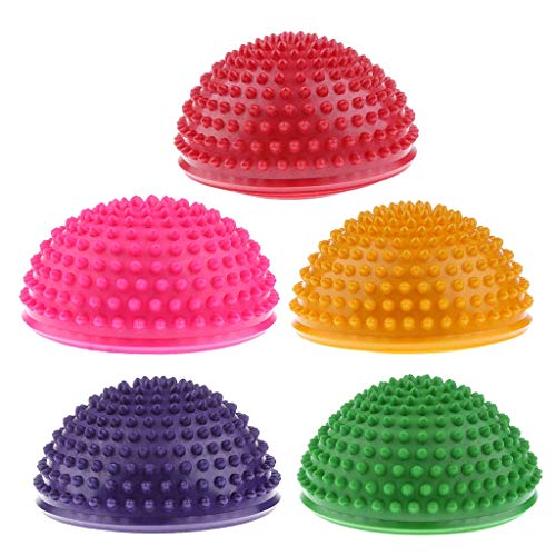 EUYOUZI 5 Pieces Hedgehog Styled Balance Pod Half Ball Physical Fitness Exercise Balance Trainner for Kids & Adults