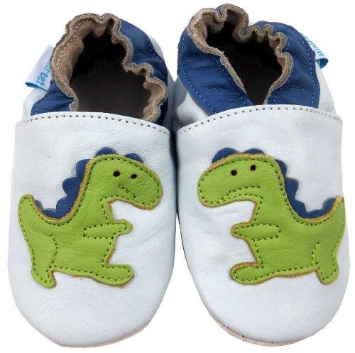MiniFeet Soft Leather Baby Shoes, Dinosaur, 12-18 Months