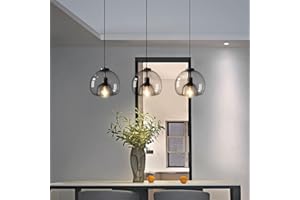 SENFAY Lámpara colgante de techo, Retro, de vidrio, E27, para Interior, Cocina, Sala, Mesa de Comedor, Dormitorio
