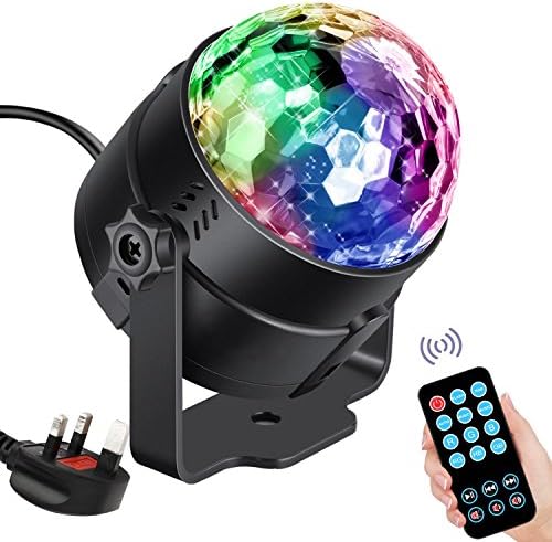 Disco DJ Glitter Balls Party Stage Light - Leoker Projector Strobe Lighting Effects 7 RGB Colors Mini Mirror Rotating LED Bulbs for Kids Toys Birthday Gifts Children Holiday Night Club Dance Lamps Karaoke Bar House Bedroom Garden Wedding Celebration Decor Lights Show (with Remote)