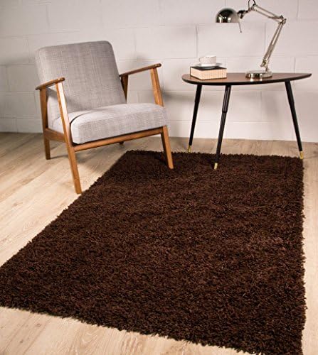 The Rug House Thick Modern Small Medium Soft Anti Shed Luxury Vibrant Shaggy Rugs (Brown 60x110cm)