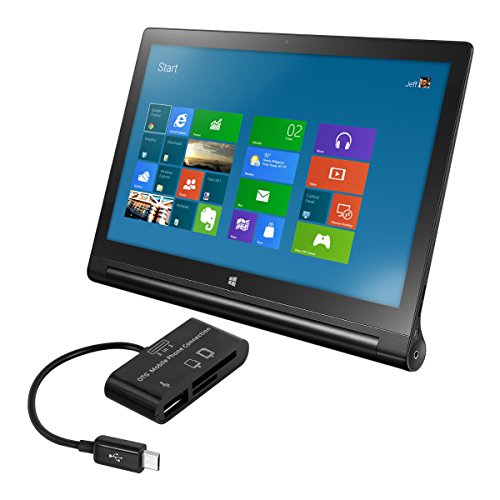 kwmobile 3in1 Micro USB OTG Kabel Adapter für Lenovo Yoga Tablet 2 Pro 13 (1380) – Card Reader Tablet Kartenleser Anschluss für USB 2.0 / SD Karte / Micro SD Karte in Schwarz - 3