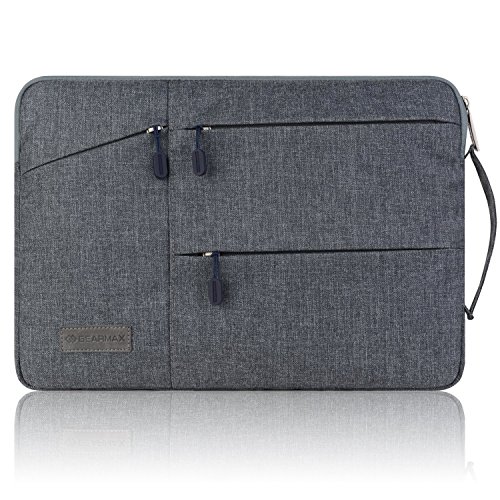 WIWU 13 Zoll Laptop Sleeve für MacBook Air 13,3 /MacBook Pro Retina 13,3/ Dell XPS 13/ Surface Pro 4 / Book Ultrabooks Hülle Tasche Multifunktionale Aktentasche mit Vordertaschen Leichte Nylon Schutzhülle ( Grau 13 Zoll)