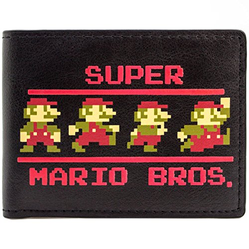 Preisvergleich Produktbild Nintendo Super Mario Bros Pixel 9-Bit Schwarz Portemonnaie Geldbörse