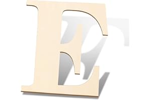 SAVITA 30cm Lettere in Legno Vergine Pannello Segno Fette di Legno Non Finito per la Casa Segno Decorazione Della Parete Fai Da Te Progetti Artigianali (E)