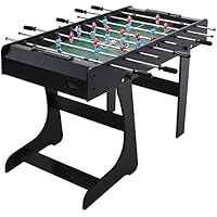 BAKAJI Futbolín Fútbol Futbolín plegable Futbolín Mesa De Fútbol Profesional footbalino de Bar Color Negro