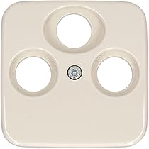 Busch Jäger, Rutenbeck Unterputz Netzwerkdose 10 Gigabit/S (10GbE) KAT6A 6A 1 X RJ45 Anschluss WISI TV SAT RADIO 3-Loch Dose Im BJ DUR2000 Cremeweiß Design EBROM Phasenprüfer Z. Montage D