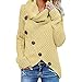 Produktbild BaZhaHei Damen Asymmetrisch Cardigan Gestrickt Einfarbig Strickjacken Lose Strickmantel Tunika Kimono Rollkragen Gefüttert Zopfmuster Outwear Tops Bluse Langarm Unregelmäßig Sweatshirt