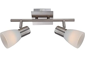 Globo Applique murale LED avec interrupteur - 2 spots muraux en verre (lampe murale, spot mural, lampe de couloir, plafonnier, 30 cm, plafonnier 2 x 4 W, blanc chaud)